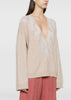 Tan Long Sleeve V-Neck Top