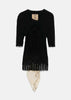 Black Ribbed-Knit T-Shirt