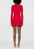 Red Textured Knit Corsage Mini Dress