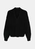 Black Heavy Waffle Cardigan