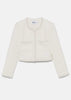 Cream Boucle Pearl Trim Jacket