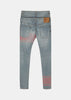 Indigo Stripe-Detail Skinny Jeans