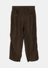 Brown Seam-Detail Linen Trousers