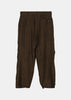 Brown Seam-Detail Linen Trousers