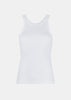 White Curved Tank Top