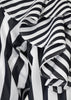 White and Black Ruffled Striped Shirt