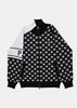 Black Daisy Pattern Full Zip Knit Jacket
