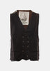 Brown Selvedged Double Breasted Waistcoat