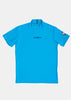 Blue Full Stretch Waffle Short Sleeve High Neck T-shirt