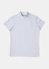Blue Logo Jacquard Short Sleeves High Neck T-shirt