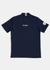 Navy Full Stretch Waffle Short Sleeve High Neck T-shirt