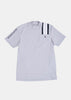 Gray Stretch Waffle Short Sleeve High Neck Polo Shirt