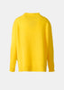 Yellow Over Round Neck Pullover In Cashmere With Slits