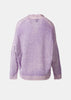 Purple Hand Painted V Neck Cardigan In Brushed Cashmere Silk