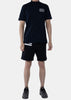 Dark Navy Mesh Short Sleeve High-neck T-shirt