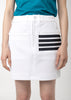 White 4-Lines Short Skirt