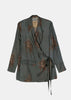 Blue and Brown Khloe Wrap Jacket