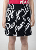 Dark Navy Pattern Print Pleated Skirt