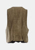 Brown Selvedged Double Breasted Waistcoat