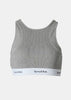 Grey Serif Logo Cropped Tank Top