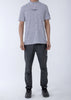 Gray Stretch Pique Short Sleeve High Neck T-shirt
