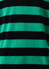 Black & Green Velour Stripe Ls Tee