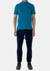 Blue Mesh Short Sleeve High-neck T-shirt
