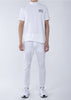 White Mesh Short Sleeve High-Neck T-shirt