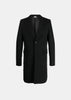 Black Panelled Single-Breasted Coat