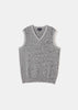Grey PG Logo Knitted Cotton V-neck knit vest