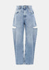 Washed Blue Re-Cut Denim Jeans