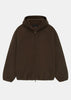 Brown Burshed Yarn Hooded Bomber