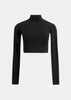 Black Cropped Turtleneck Top