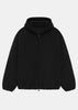 Black Burshed Yarn Hooded Bomber