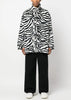Zebra-Pattern Fleece Zip-Up Jacket