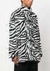 Zebra-Pattern Fleece Zip-Up Jacket