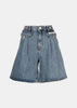 Blue Two-Pocket Denim Shorts
