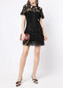 Black Lace-Panelled Crepe Dress