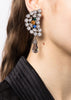 Silver Crystal Halfmoon Earrings