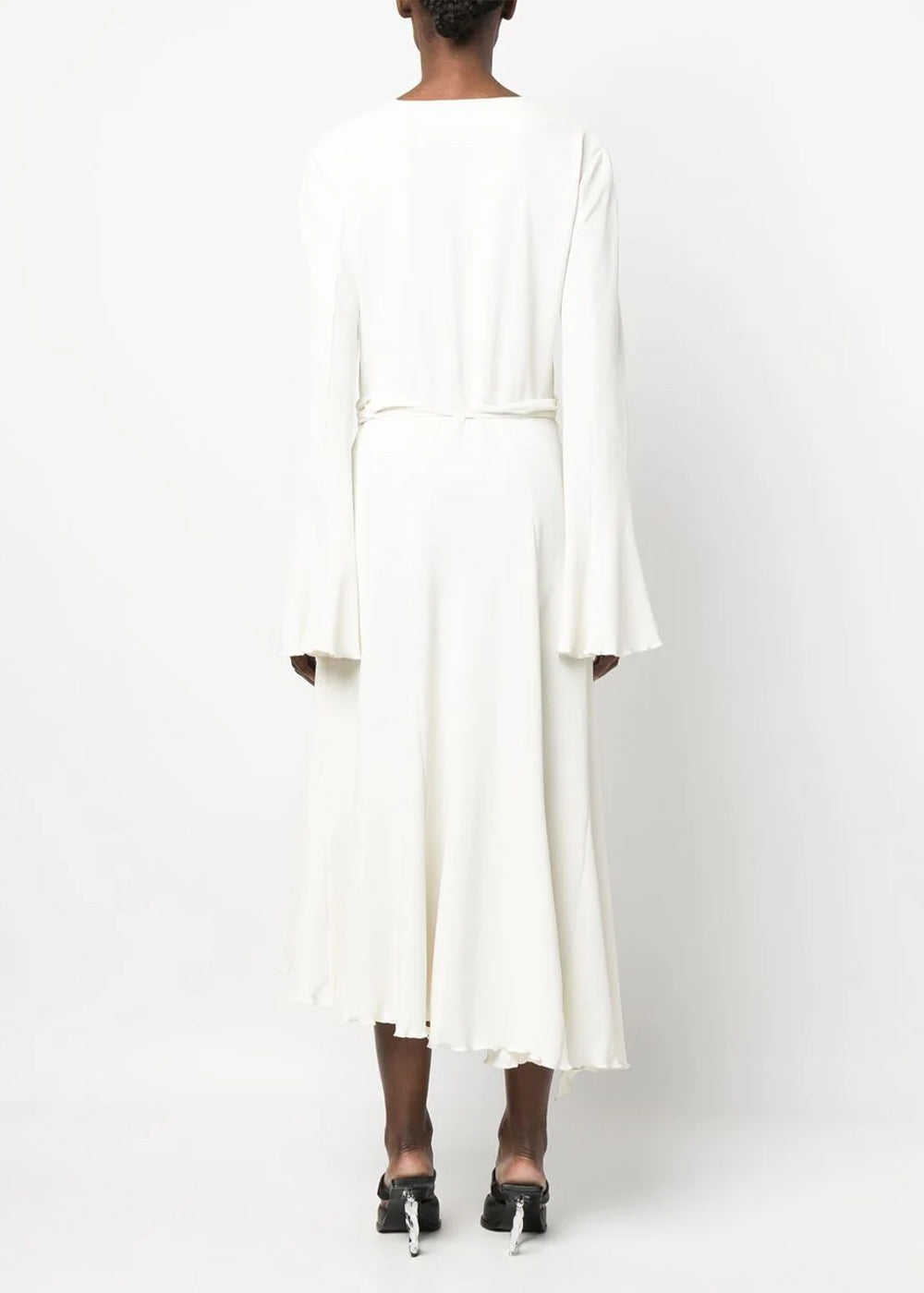 White Asymmetric Wrap Dress | LEISURE CENTER White Asymmetric Wrap Dress | LEISURE CENTER