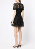 Black Lace-Panelled Crepe Dress
