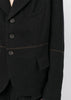 Black Cropped 3 Button Raw Edge Jacket