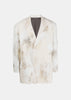 White Abstract-Print Jacket