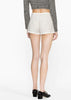 White Tweed High-Waisted Mini Shorts