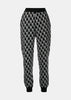 Black Logo-Knit Tapered Trousers