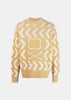 Yellow Graphic-Patterned Wool-Blend Jumper