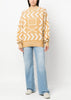 Yellow Graphic-Patterned Wool-Blend Jumper