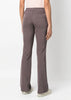 Dove Purple Low-Rise Flared Trousers