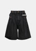 Black Two-Pocket Denim Shorts