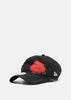 Black Flower-Print Baseball Cap
